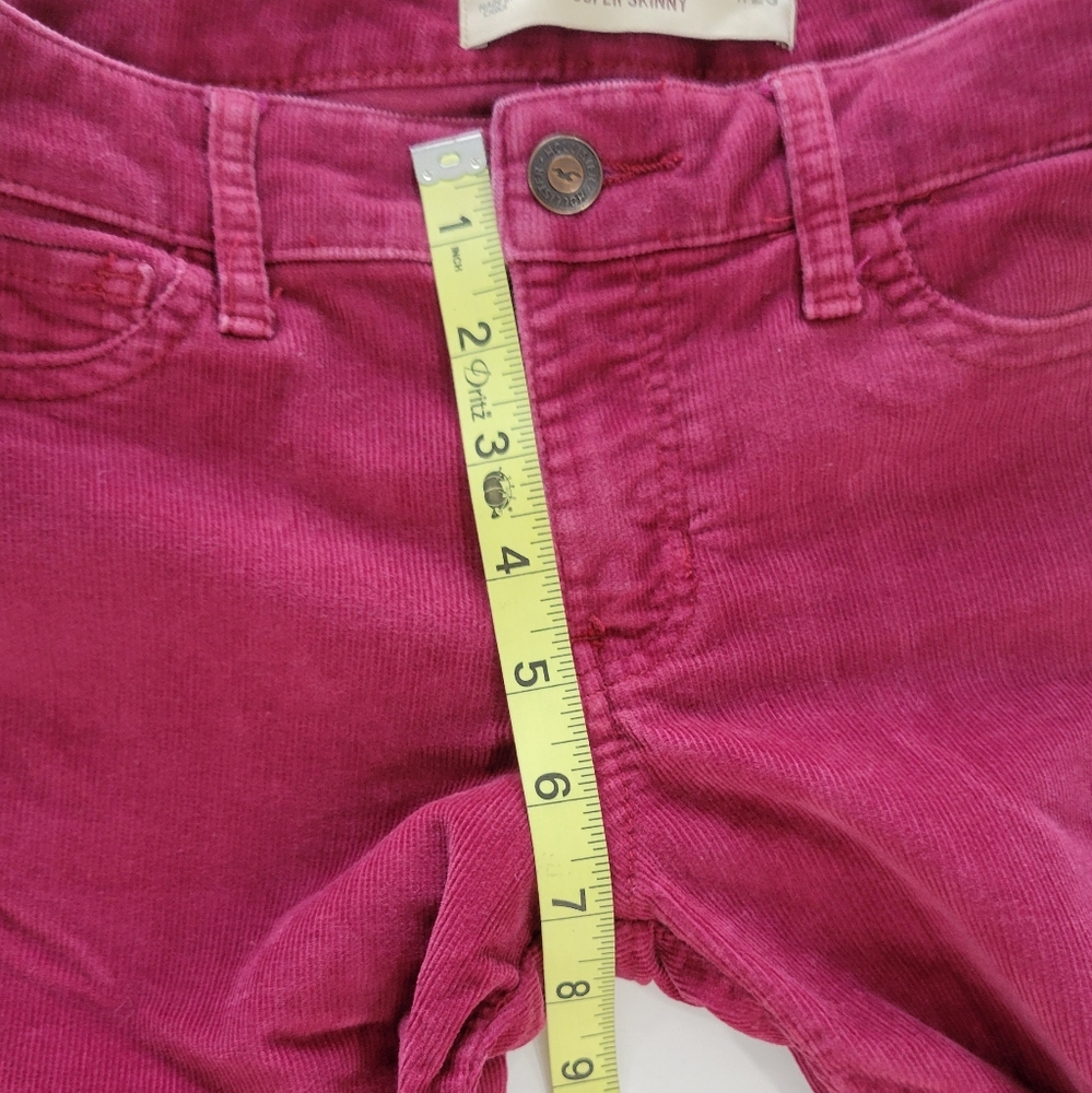 Hollister Burgundy Super skinny Low Rise Corduroy Pants Size 23 / 00 - Picture 6 of 8
